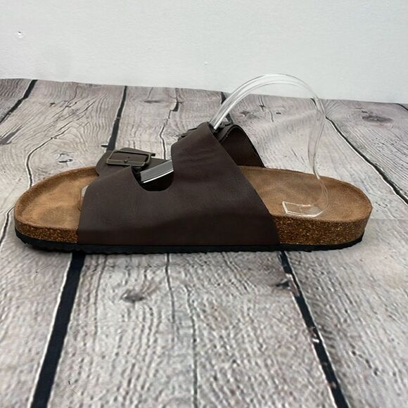 Nautica Men’s Sandals Slip on with wide two straps and buckle size 11 Brown - Picture 6 of 12
